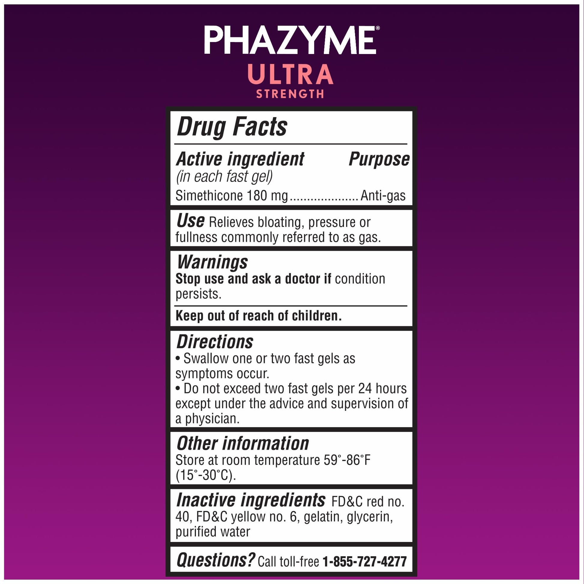 Phazyme simethicone 180 milligrams fast gels for trapped intestinal gas elimination