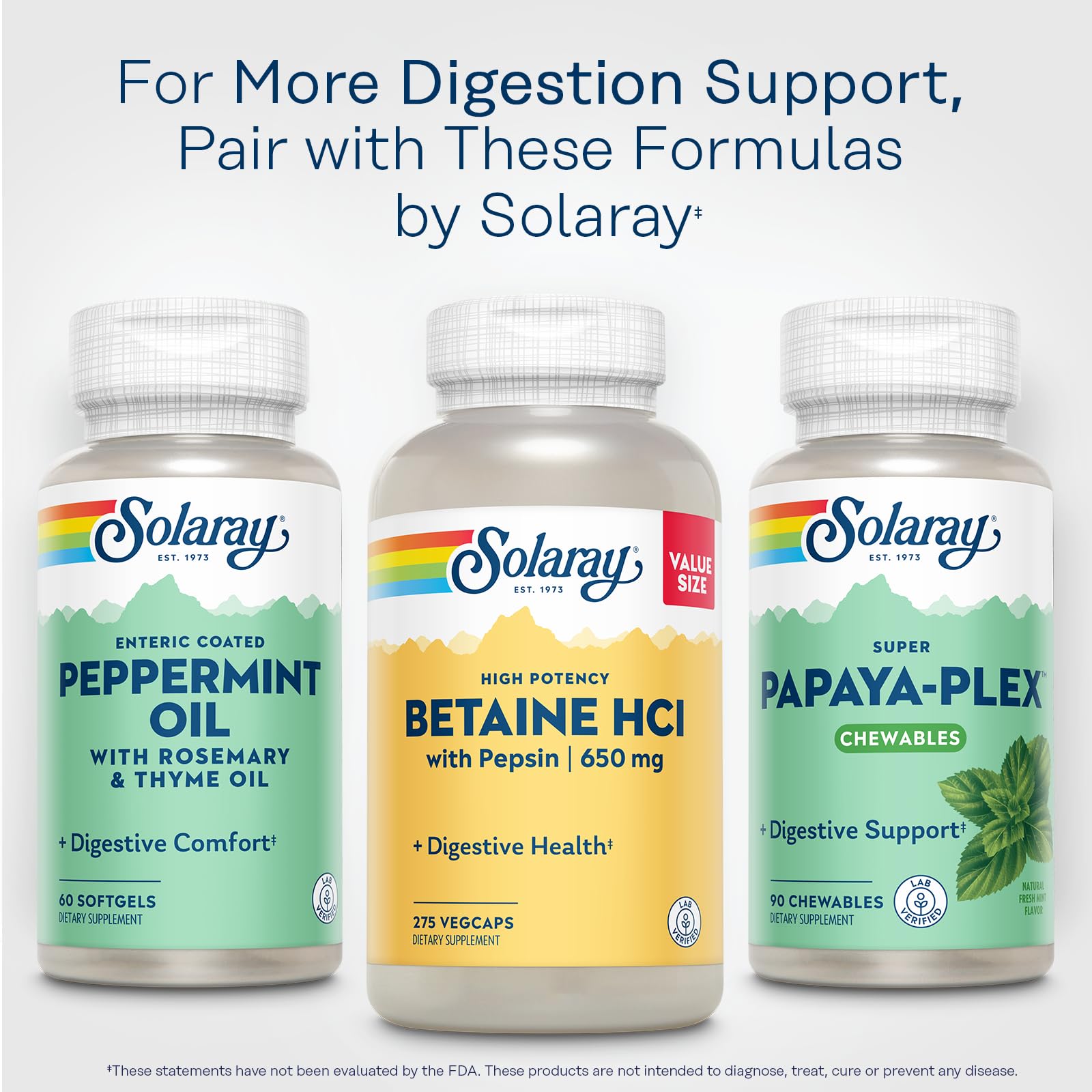 Solaray Betaine HCL with Pepsin bottle cap and sealing detail verifying genuine packaging