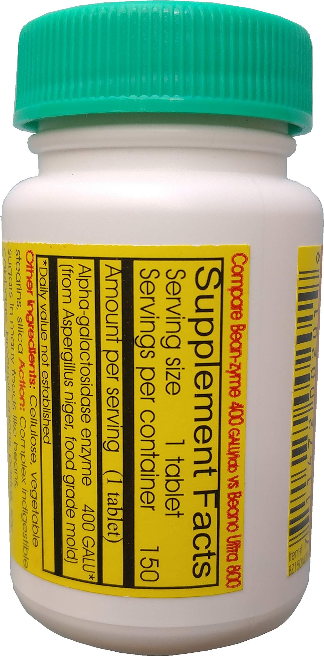 ValuePricedMeds alpha-galactosidase supplement bottle highlighting 400 GALU extra strength dosage for anti-gas support