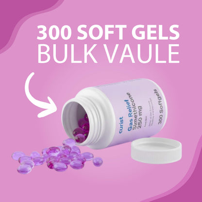 Curist anti gas pills for adult bloating and flatulence relief product presentation
