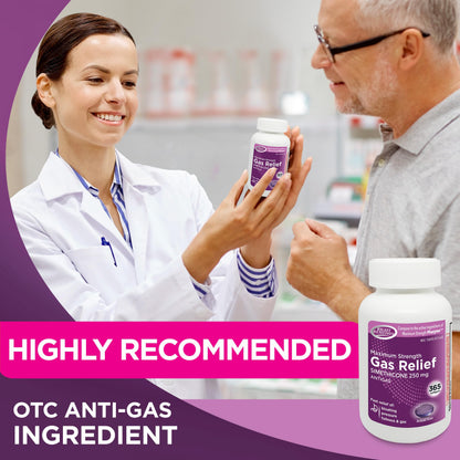Right Remedies 365 count gas pressure and fullness relief capsules bottle side view