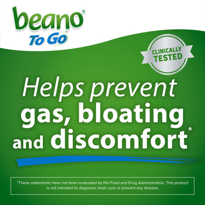 Beano gluten free and vegetarian gas prevention pills close up