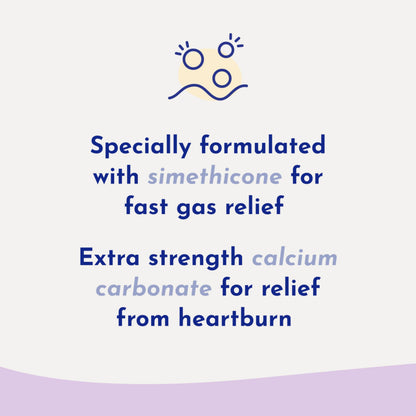 Gas-X maximum strength bloating and gas pressure relief tablets side panel