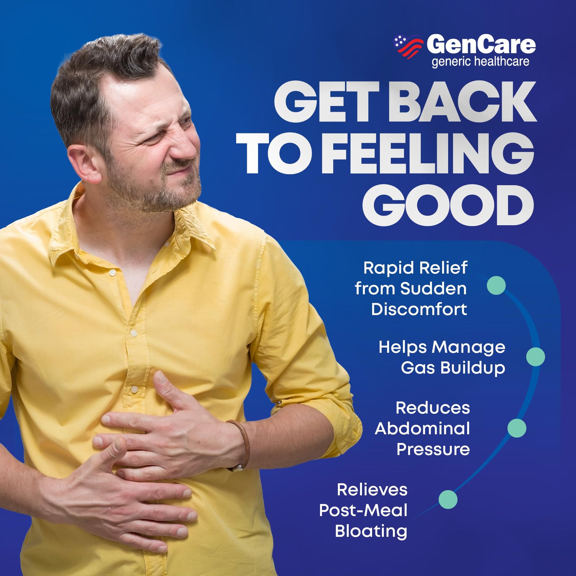 GenCare 180 count generic extra strength gas relief supplement bottle.