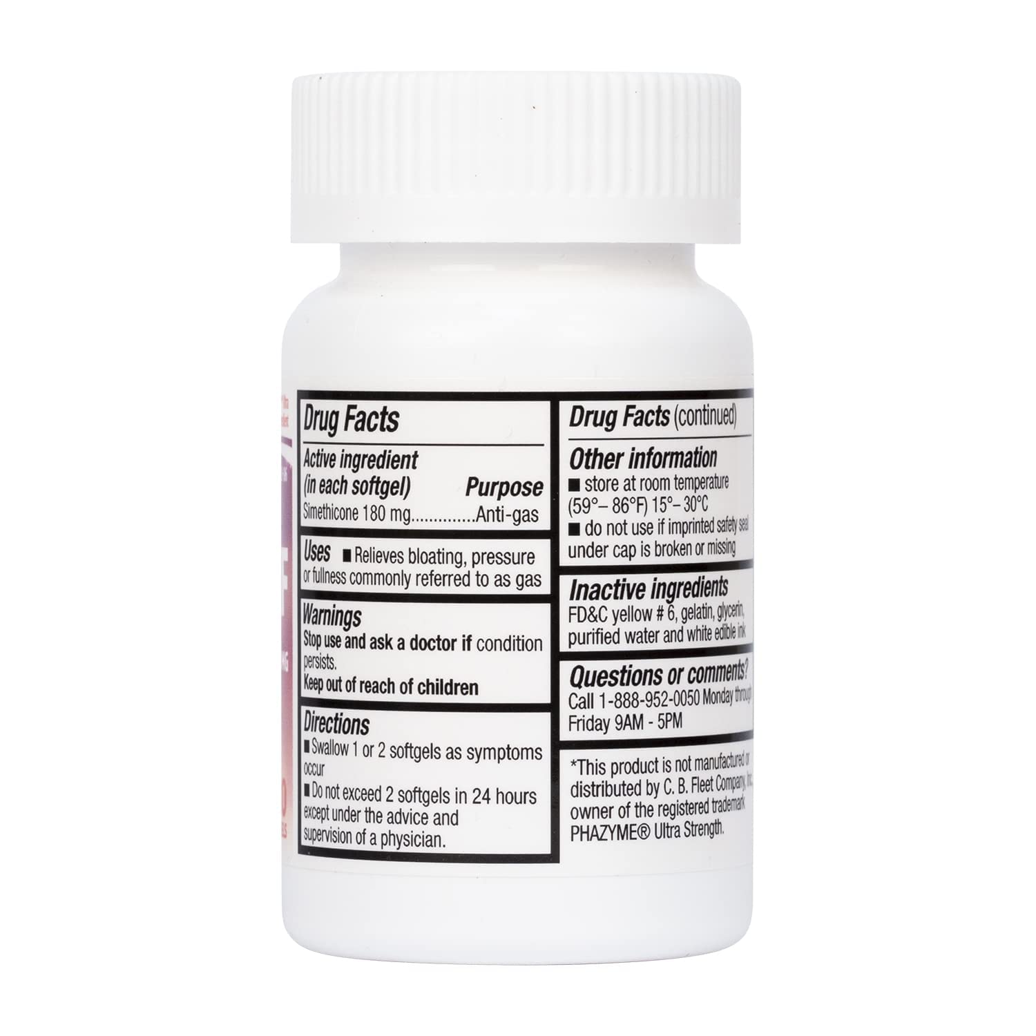 HealthA2Z simethicone 180 milligrams easy to swallow liquid softgels for stomach pressure