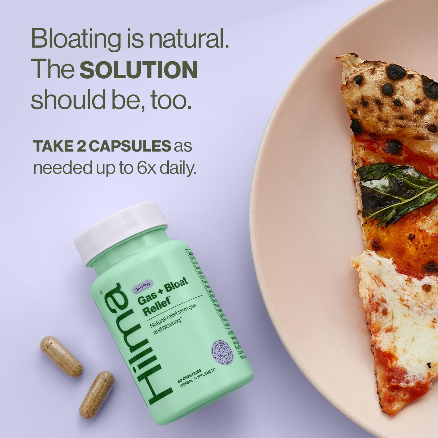 Hilma herbal supplement capsules for bloating relief supplement facts