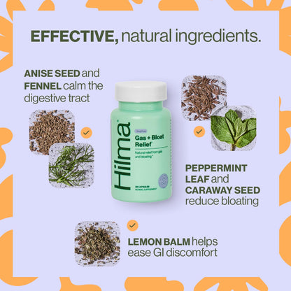 Hilma non GMO vegan digestive support capsules bottle side view