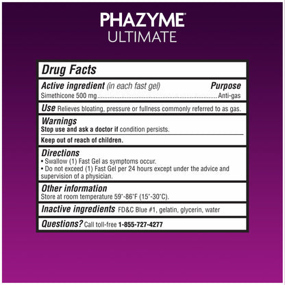 Phazyme ultimate strength over the counter gas relief capsules expiration date view