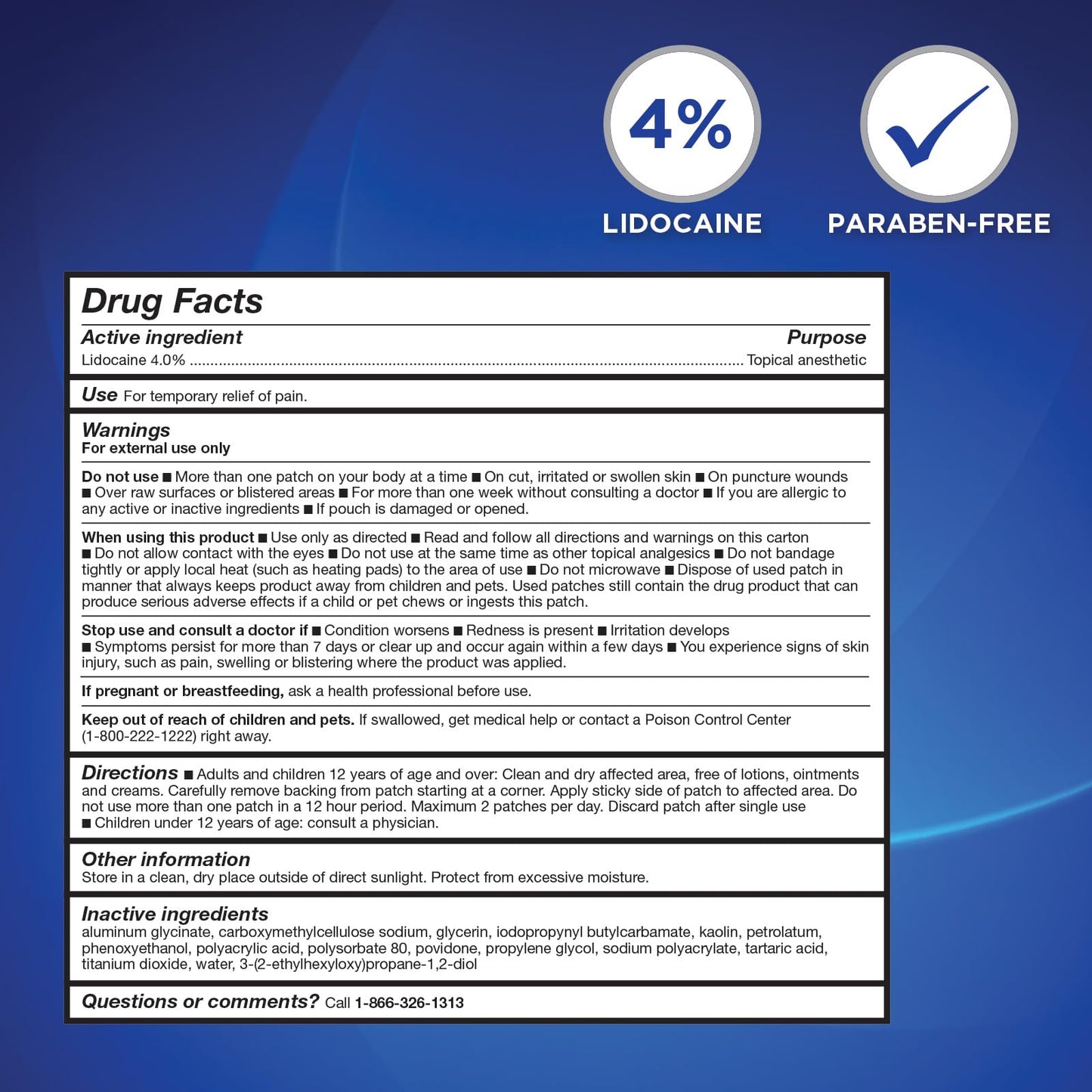HealthWise topical analgesic patch placement on a lower back for targeted joint relief