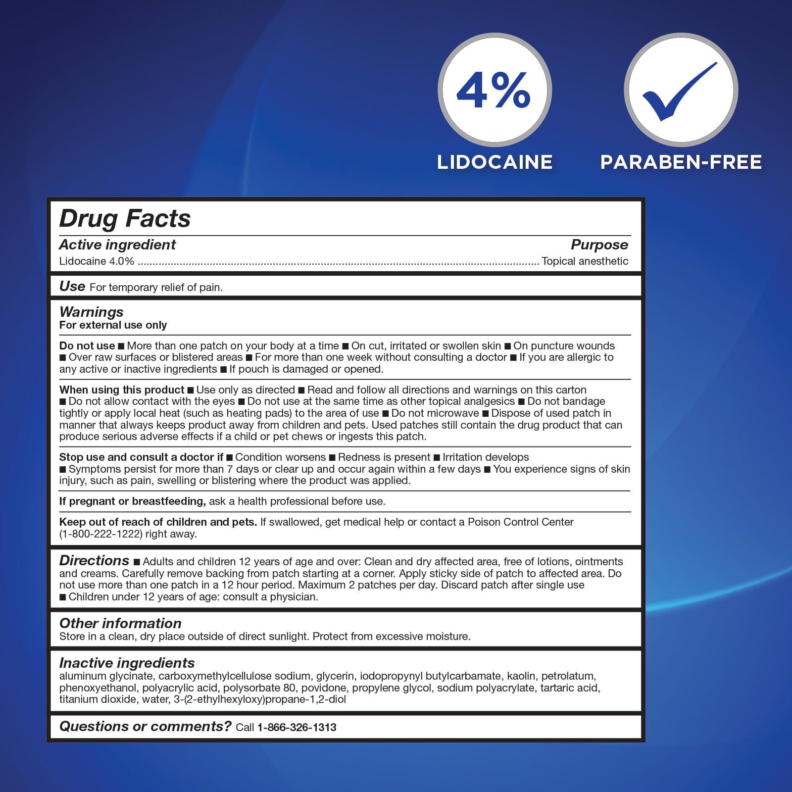 HealthWise topical analgesic patch placement on a lower back for targeted joint relief