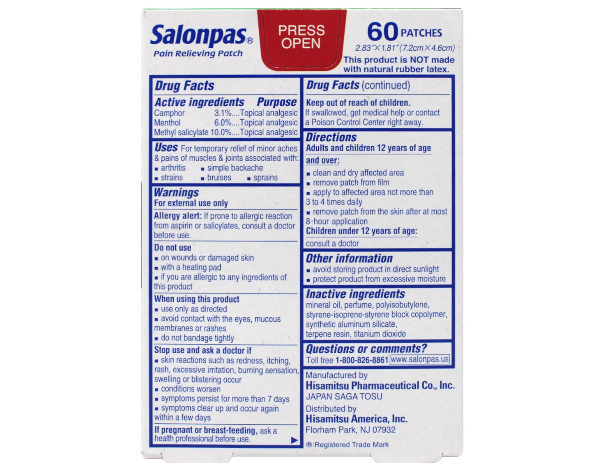 Three boxes of Salonpas topical analgesic patches for long term pain management