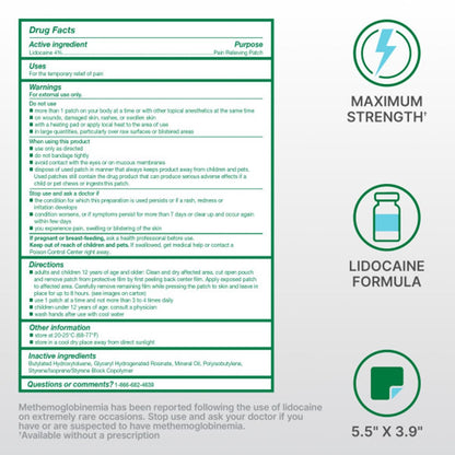 Biofreeze four percent lidocaine external anesthetic patch for lower back pain.