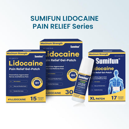 Sumifun seventeen count lidocaine patch box detailing eight hour long lasting relief