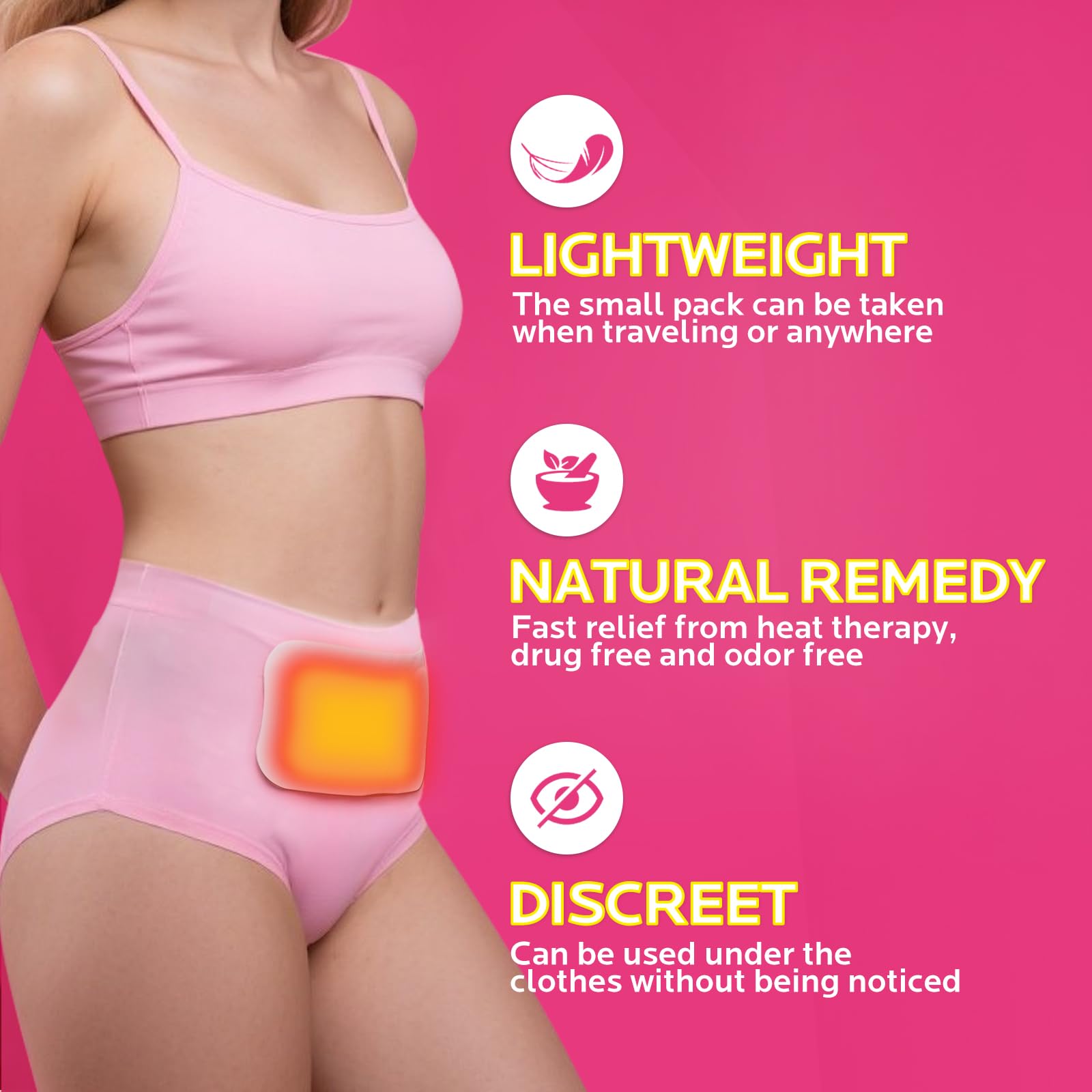 Shesangel twelve count box of drug free heat therapy patches for abdominal discomfort