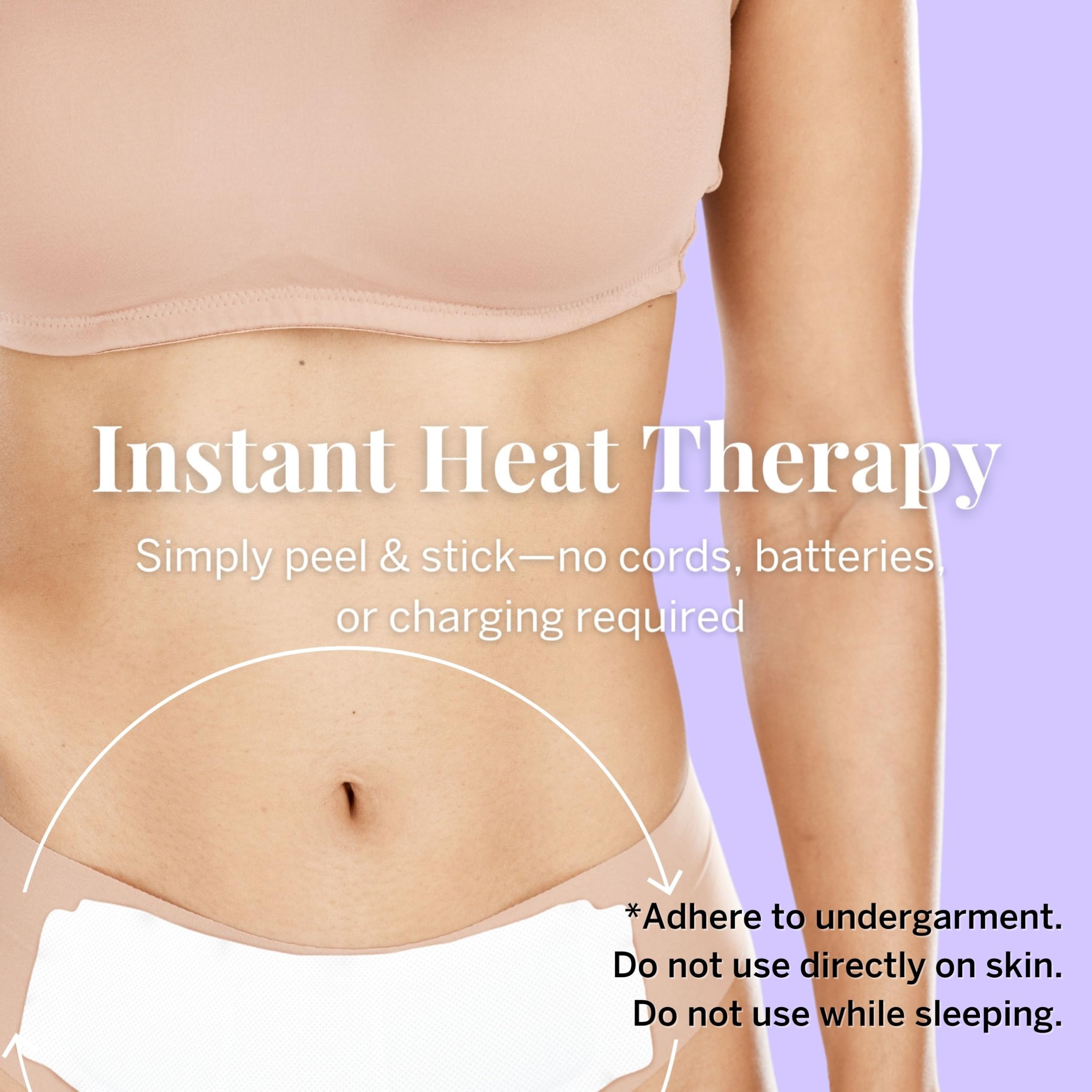 Natural iron powder and activated carbon ingredients inside Pixie Cup periods pain relief patch