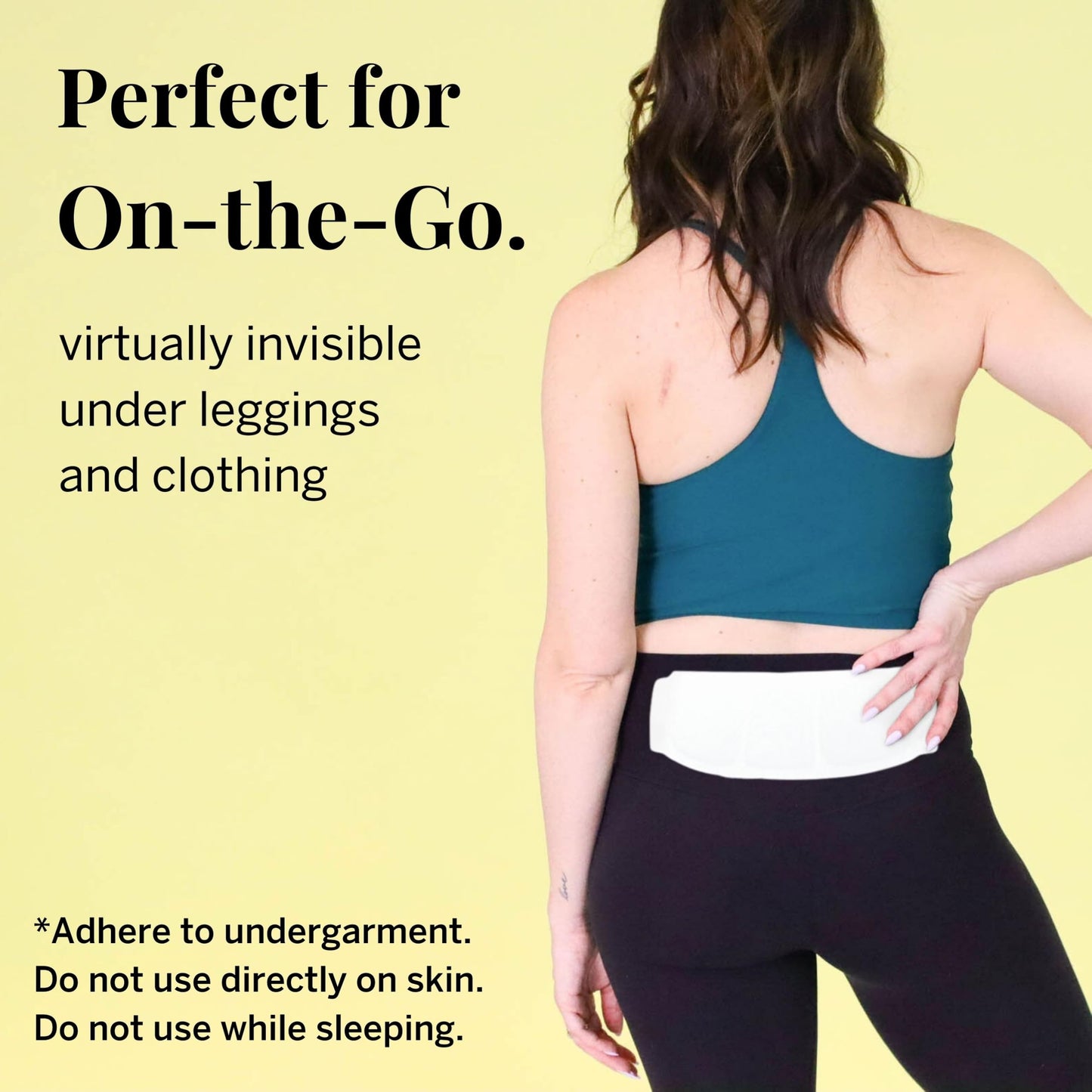 Slim and discreet menstrual heat pad by Pixie Cup for portable on the go wellness