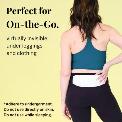 Slim and discreet menstrual heat pad by Pixie Cup for portable on the go wellness
