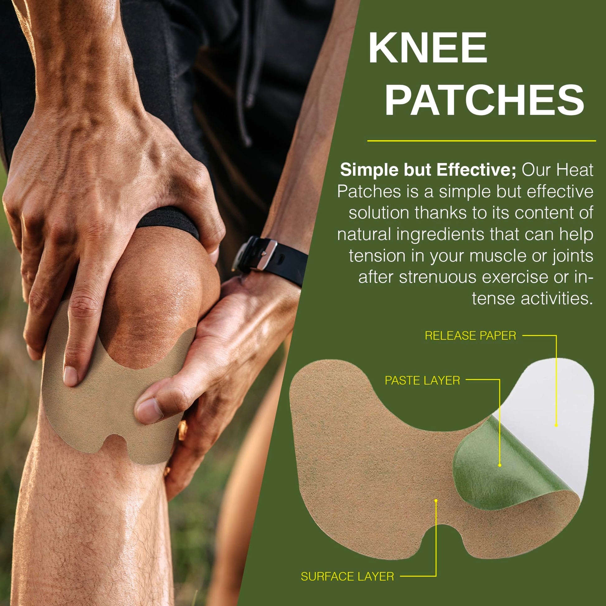 FURSINA extra strength muscle patches displayed alongside natural ingredients like ginger and wormwood