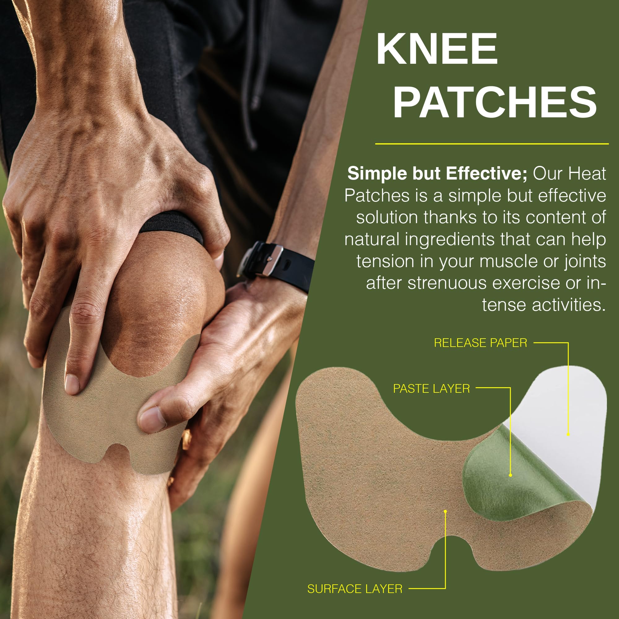 FURSINA extra strength muscle patches displayed alongside natural ingredients like ginger and wormwood