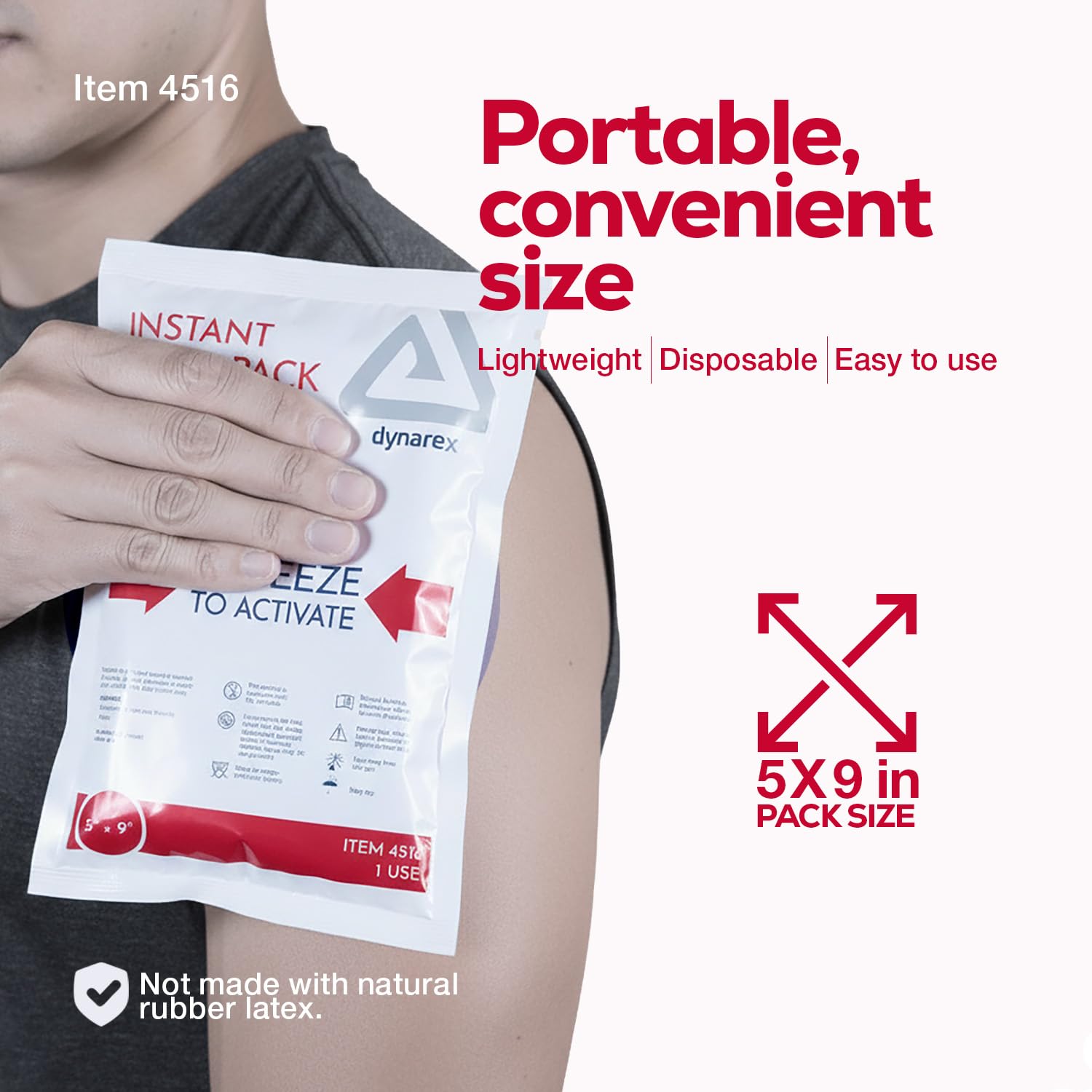 Case of twenty four Dynarex disposable single use five by nine inch heating pads for pain relief.