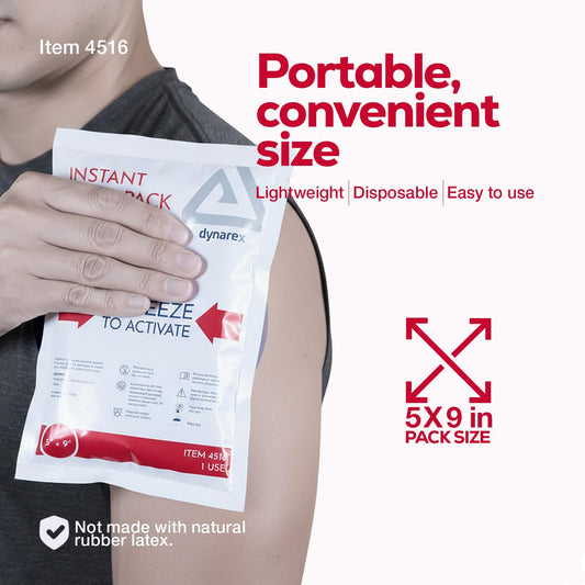 Case of twenty four Dynarex disposable single use five by nine inch heating pads for pain relief.