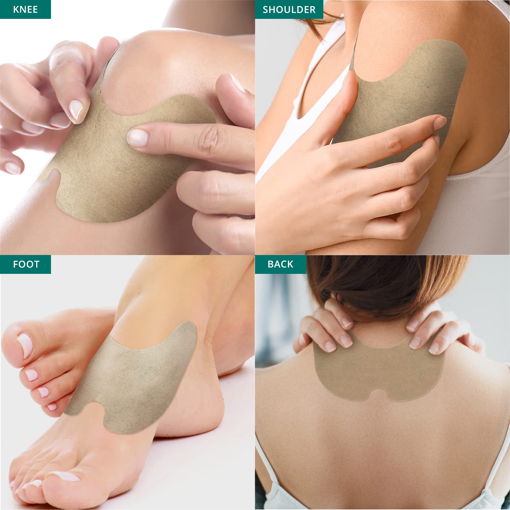Elderly individual using the imported herbal heat patches for arthritis support.