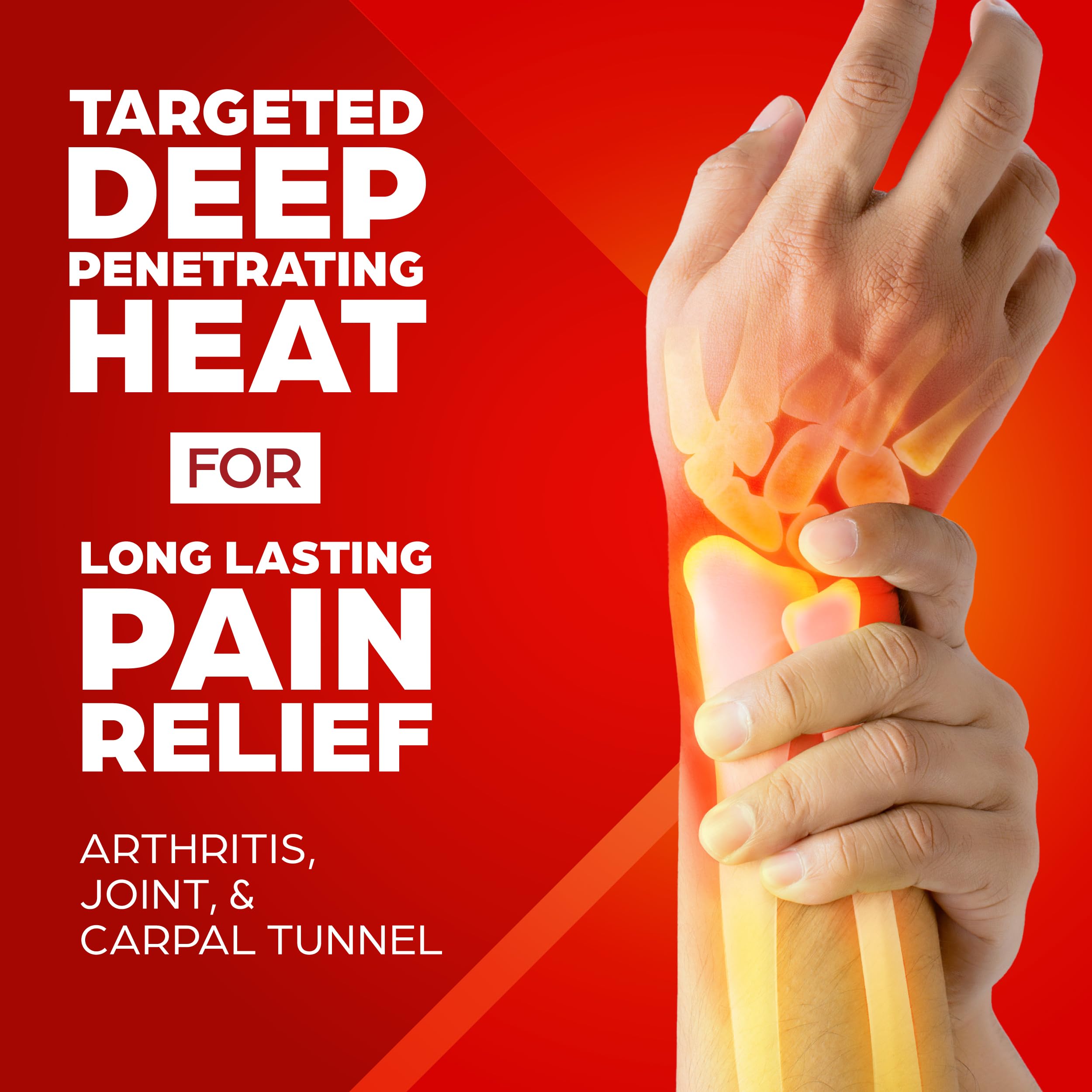 Discreet and portable joint pain therapy wraps back packaging details