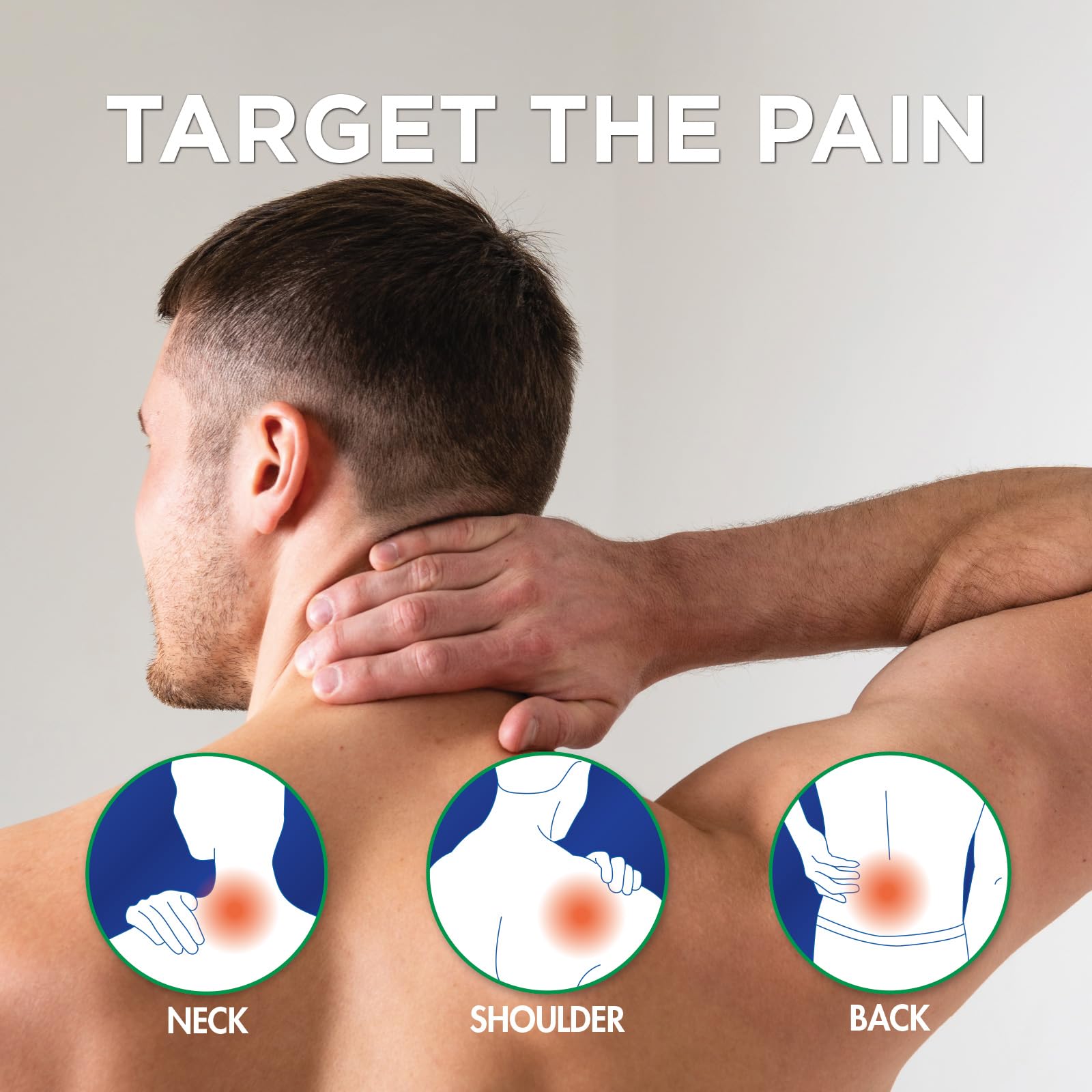 HealthWise neck and shoulder medicated patch active ingredients label featuring camphor and menthol.