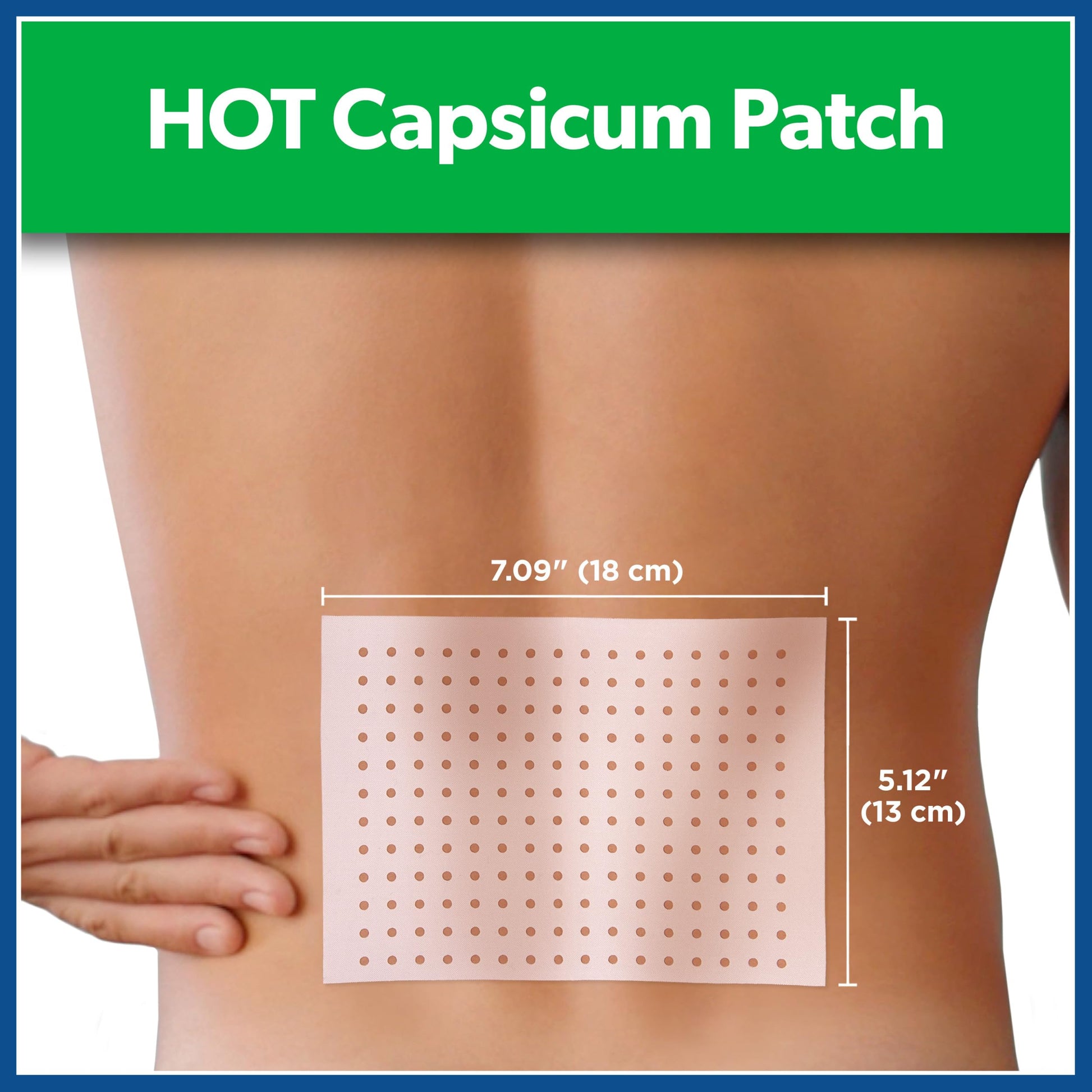 Salonpas large unscented capsaicin patch for back and shoulder muscle pain relief.