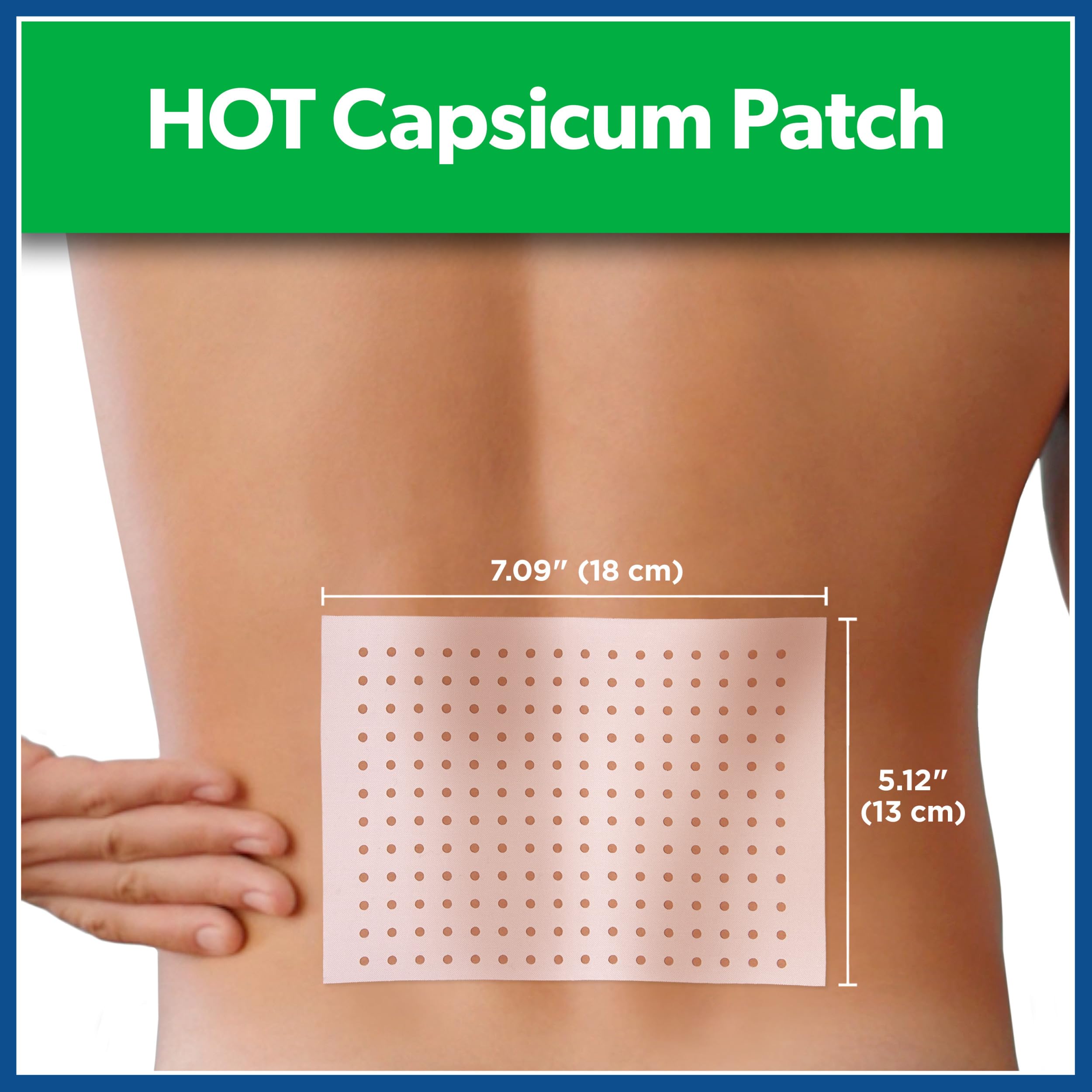 Salonpas large unscented capsaicin patch for back and shoulder muscle pain relief.