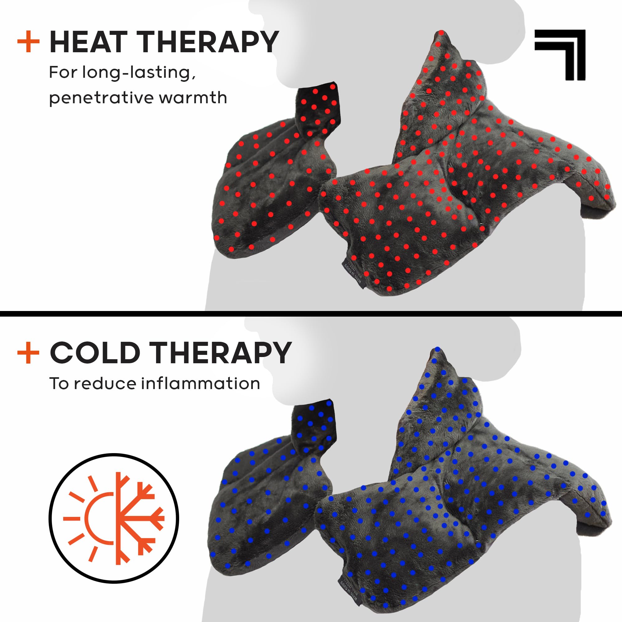 Microwavable herbal neck heating pad being prepared for hot therapy relaxation