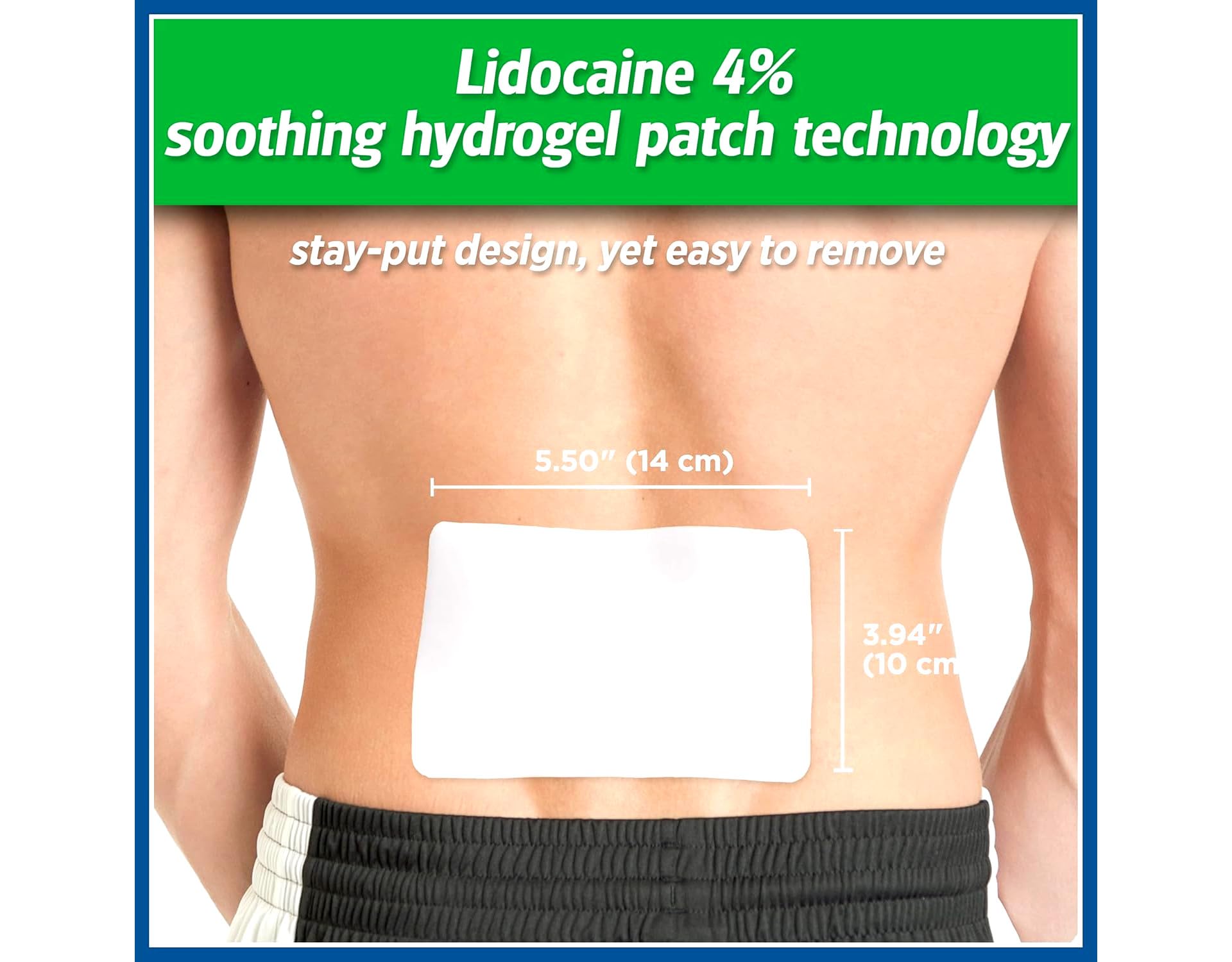 Premium Salonpas four percent lidocaine topical analgesic patches unboxed showing the individual patch size