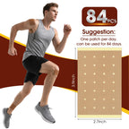 A demonstration of the strong adhesion property showing the patch remaining secure during physical movement.
