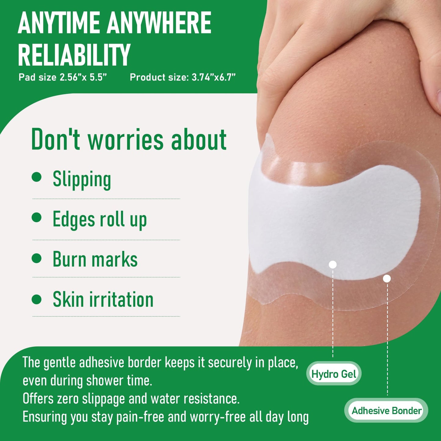 Careland waterproof topical analgesic patches with lidocaine and menthol for joint care