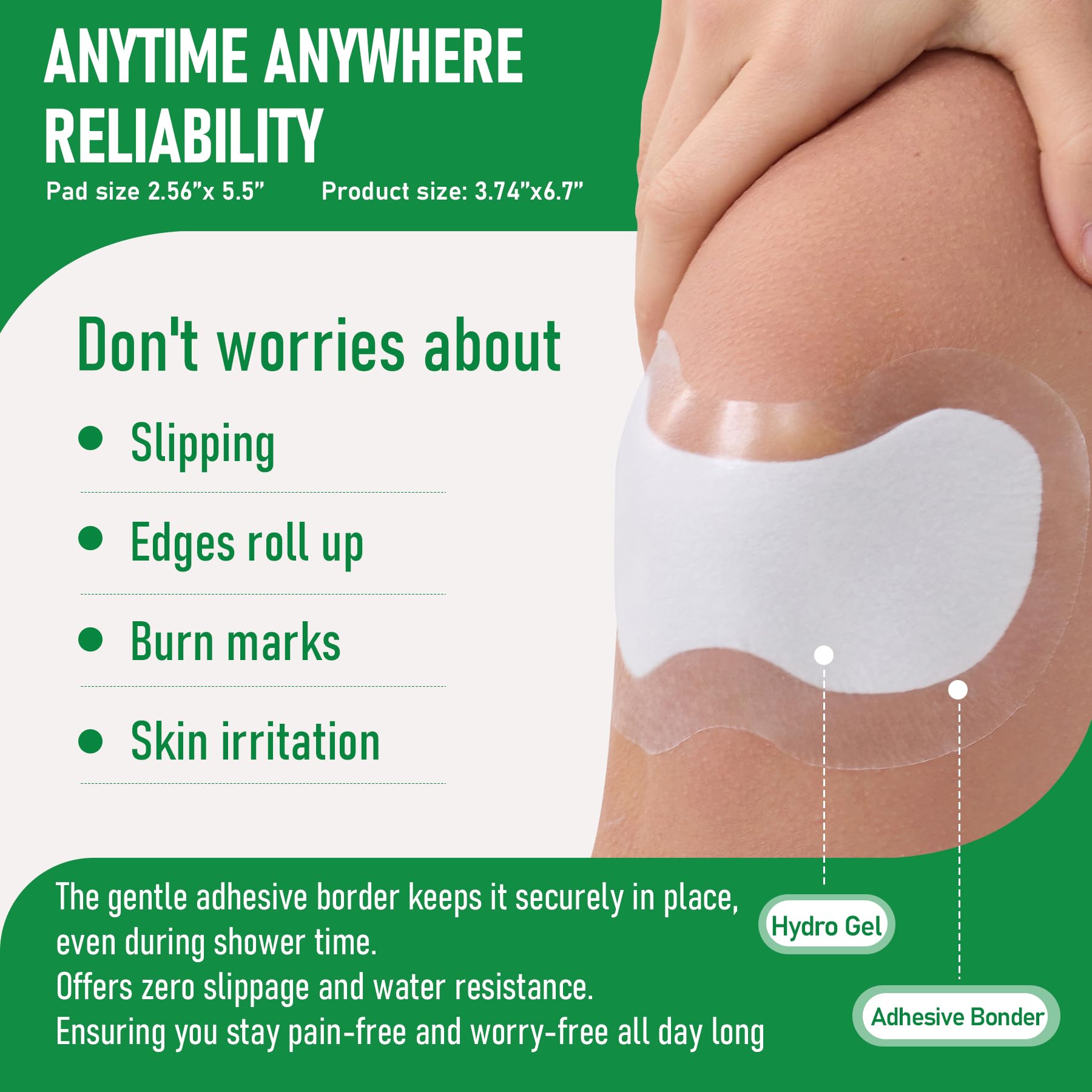 Careland waterproof topical analgesic patches with lidocaine and menthol for joint care