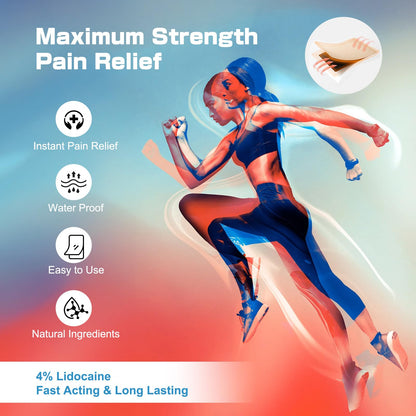 Teemofe 20 count box showing 12 hour temporary pain relief features