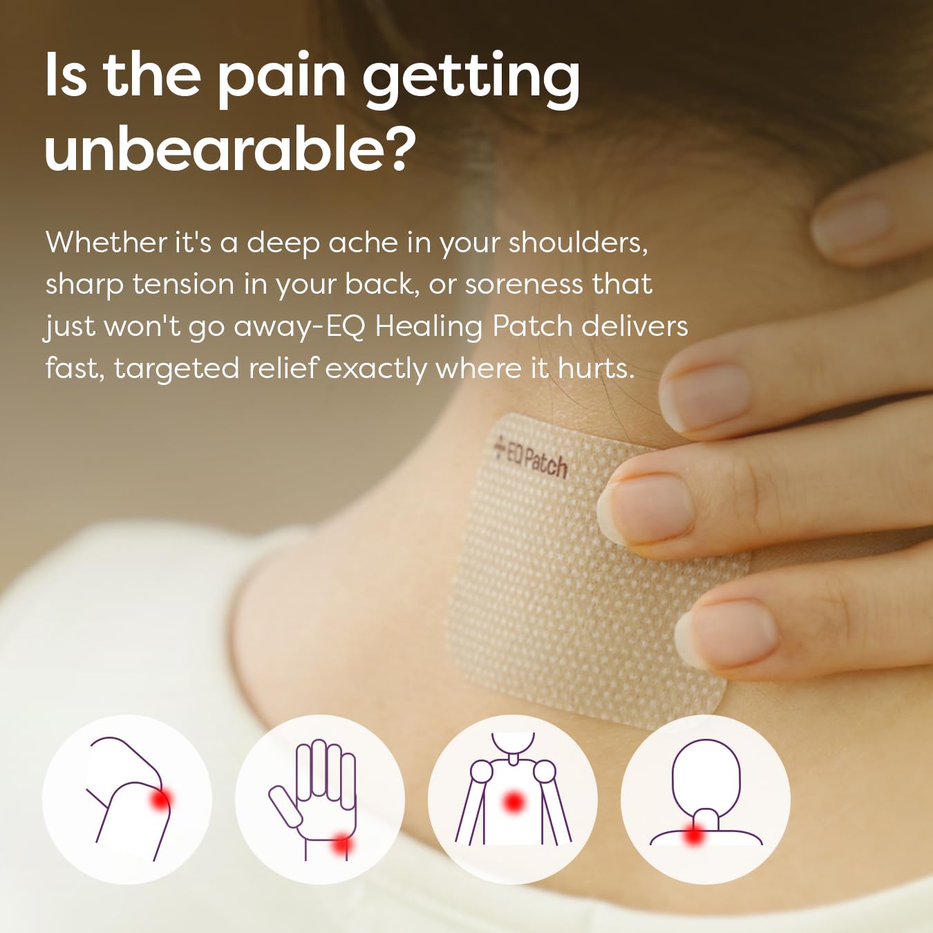 Close up of the breathable non woven fabric material of EQ Patch far infrared heating pads