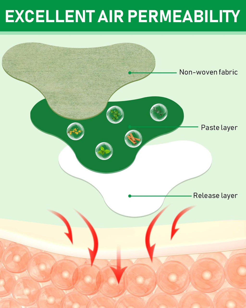 Infographic showing eight hours lasting reduction of joint discomfort on the shoulder and knee