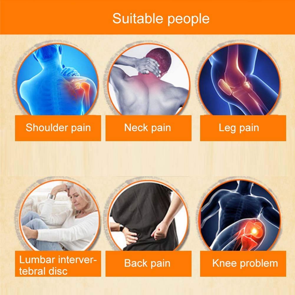 Sustained heat compress patch for knee and joint pain showing 12 by 8 centimeter dimensions