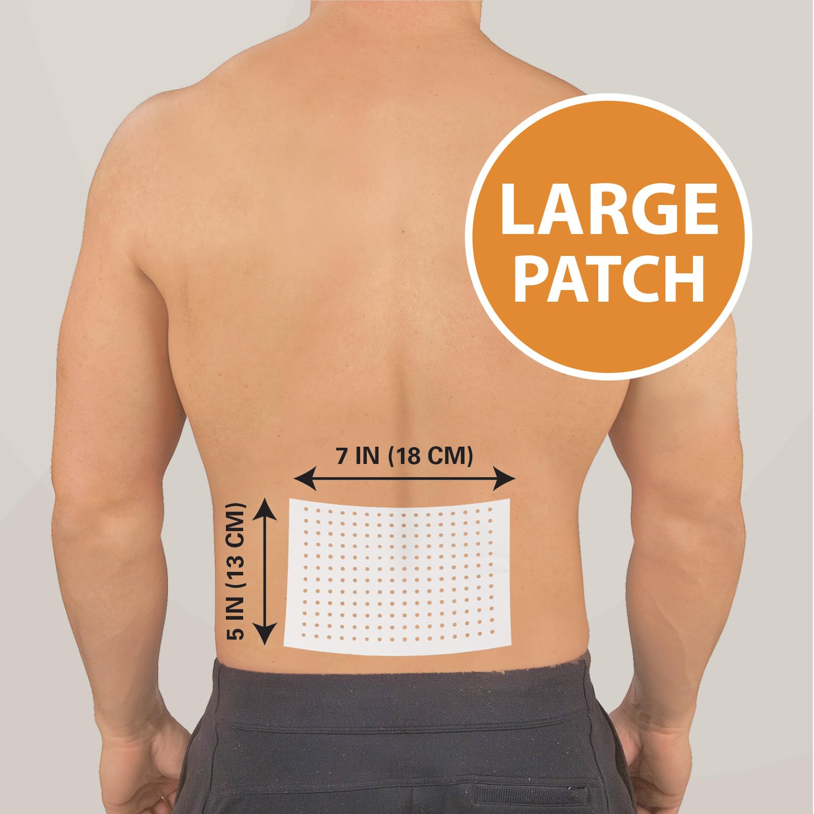 Close up of the ultra thin flexible adhesive patch design for comfortable daily wear
