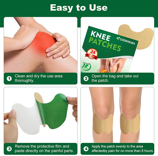 Herbal pain relief patch applied to the neck and shoulder area demonstrating multi joint use