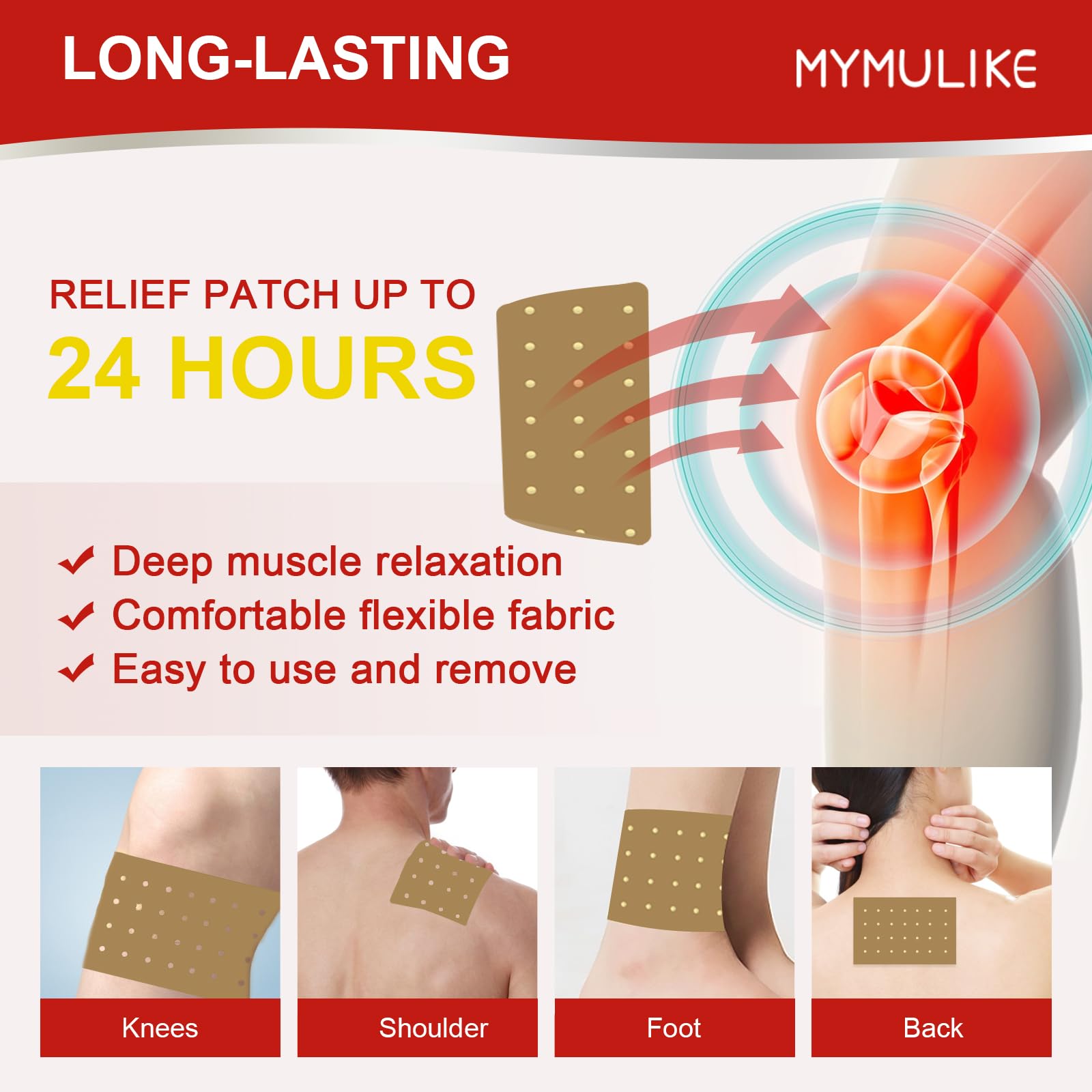 Authentic USA imported self adhesive heat patches for joint relaxation.