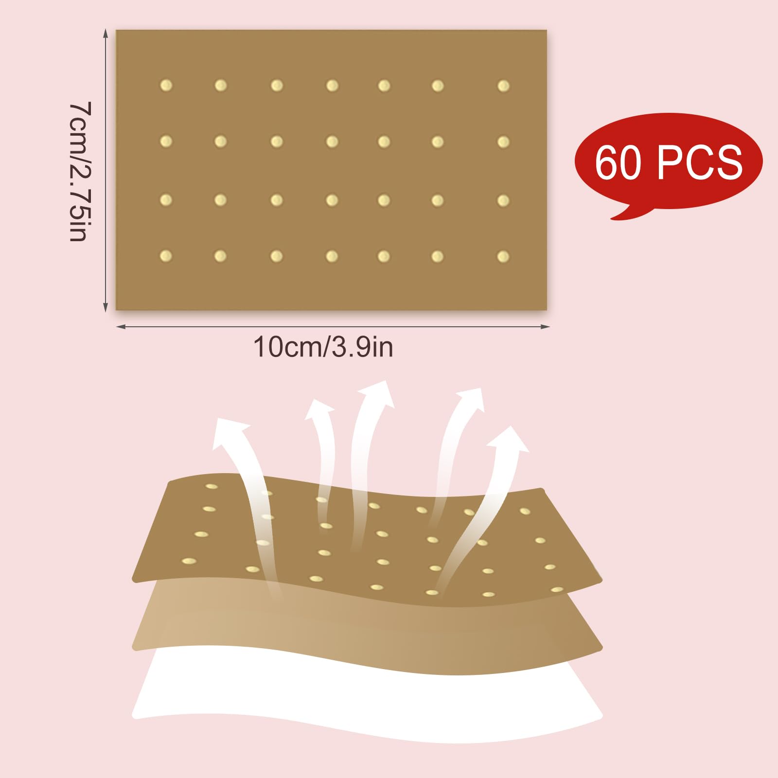 Long lasting thermal therapy patch for knee stiffness and flexibility.