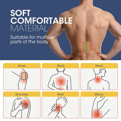 Targeted heat therapy patches box contents showing individually wrapped packs.