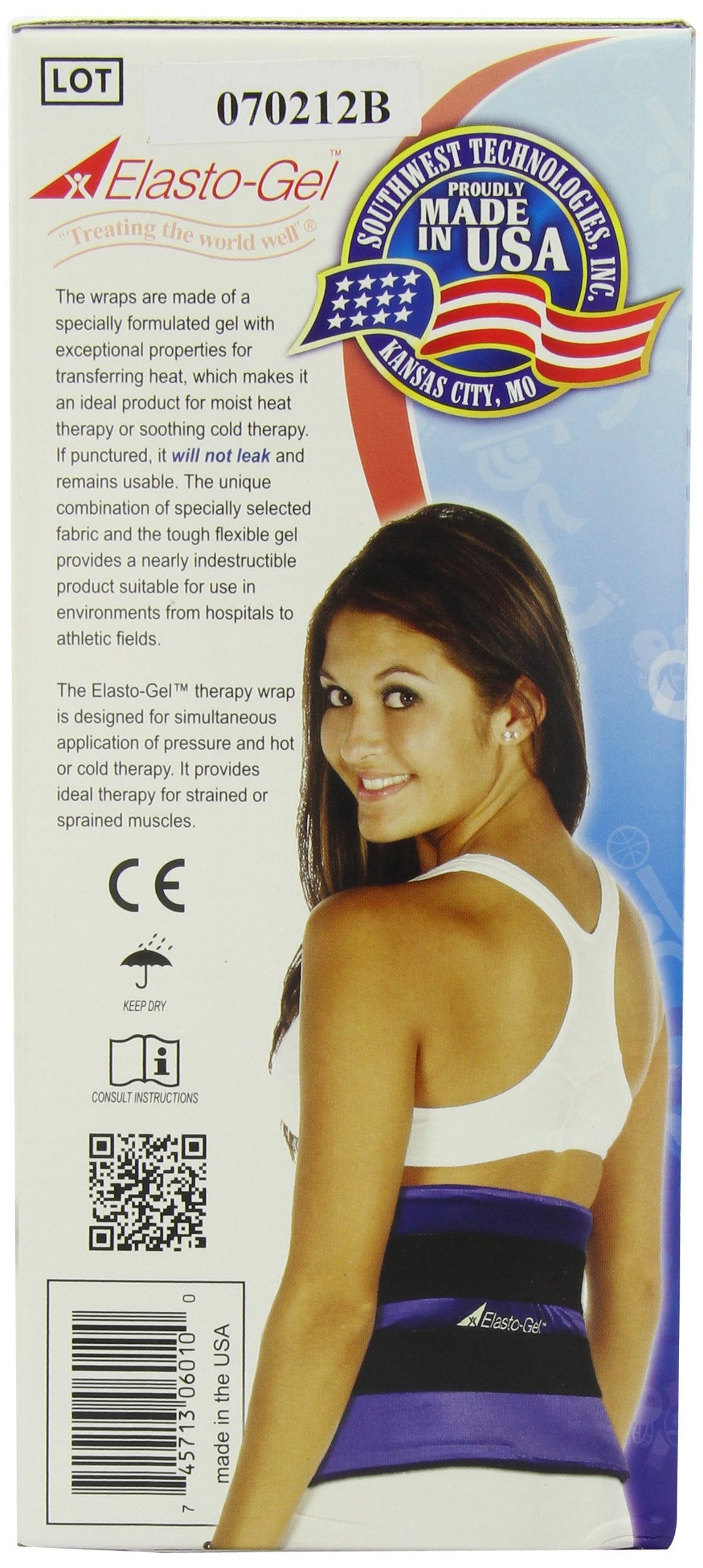 Pliable multi purpose Elasto-Gel ice pack frozen for cold compress.