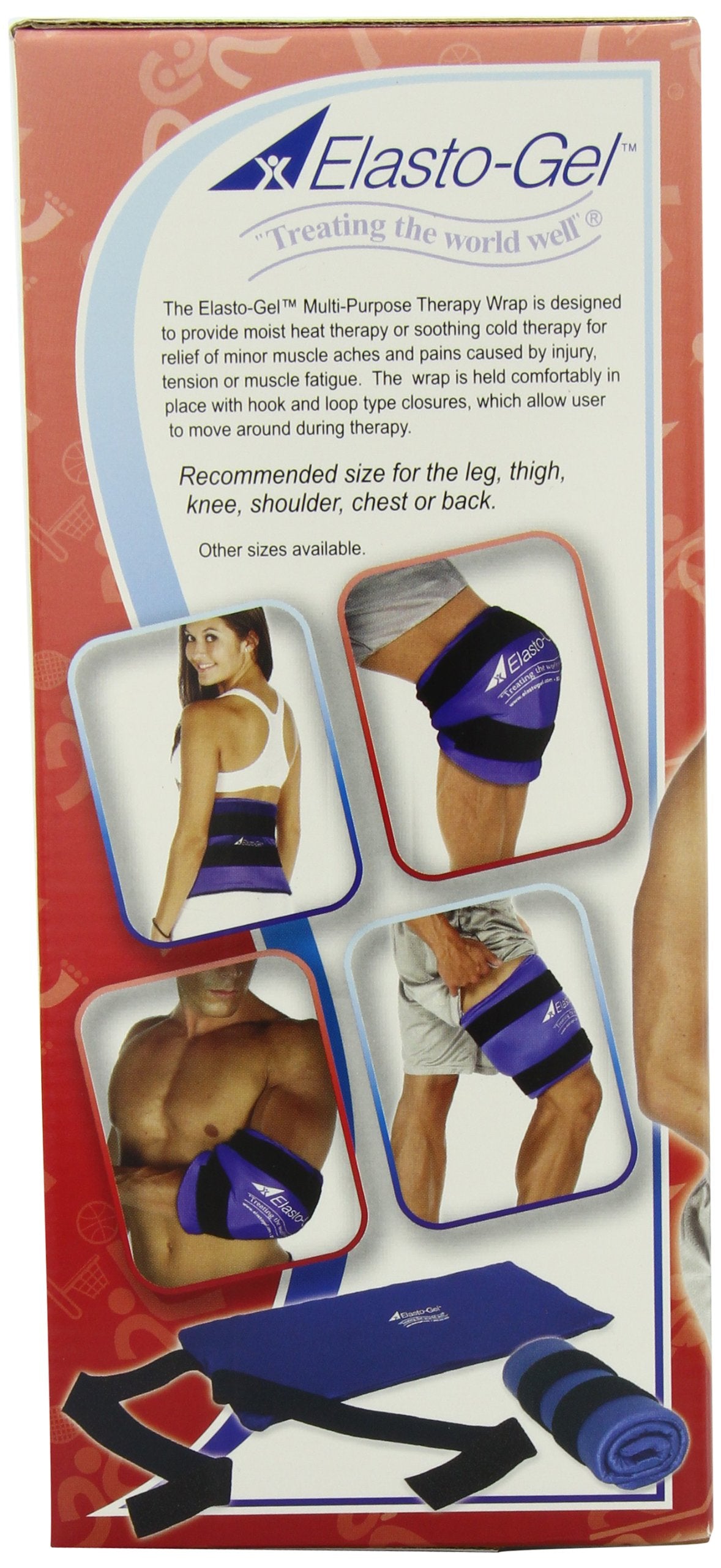 Microwavable Elasto-Gel heating wrap for soothing moist heat therapy.