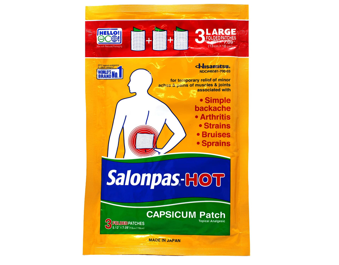 Authentic Salonpas pain relief patch packaging ideal for joint and arthritis soreness