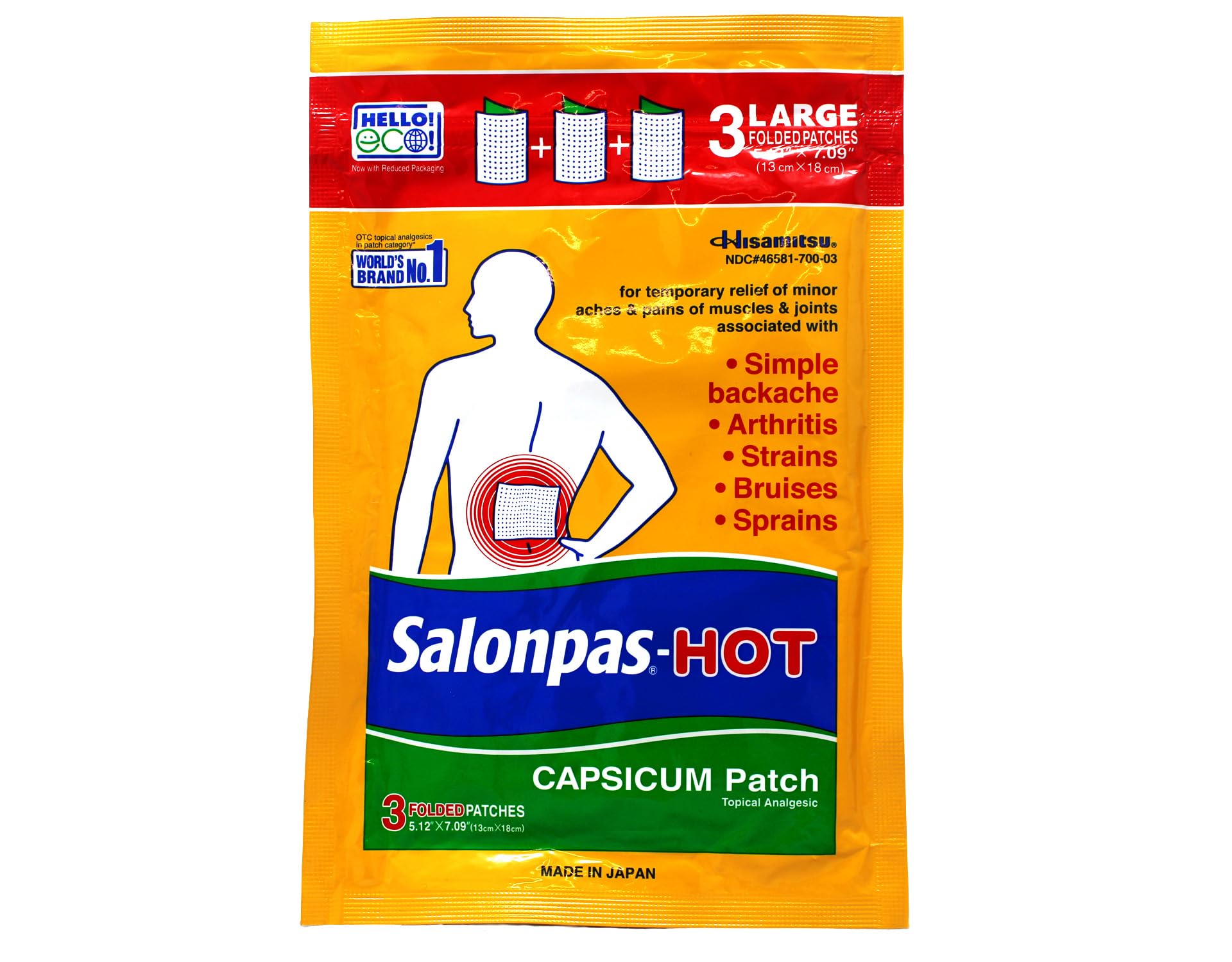 Authentic Salonpas pain relief patch packaging ideal for joint and arthritis soreness