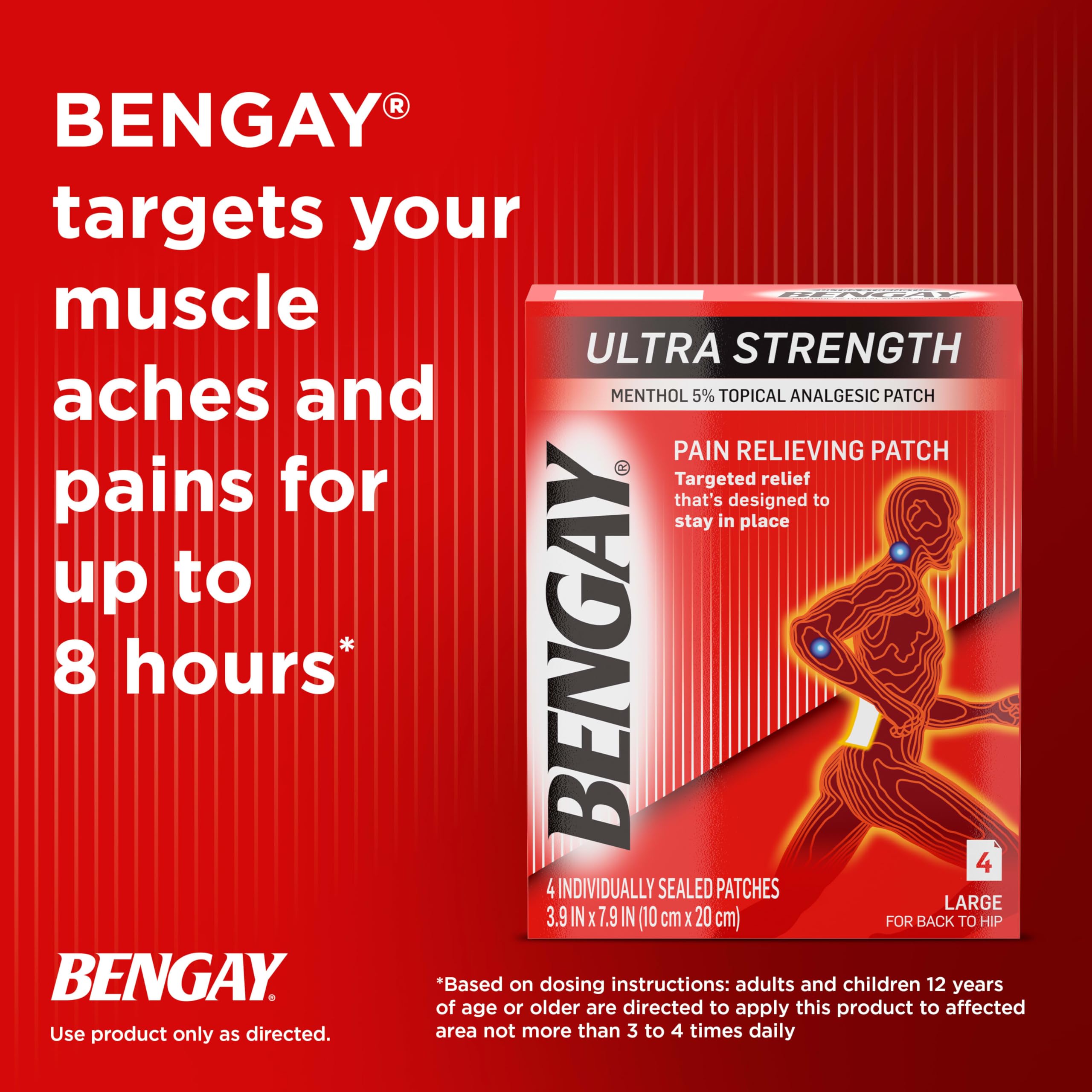 Ben Gay 5 percent menthol external pain relieving patch ingredient information