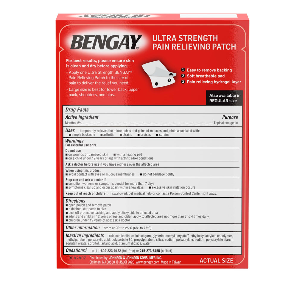 Bengay authentic USA imported health and personal care topical patch product